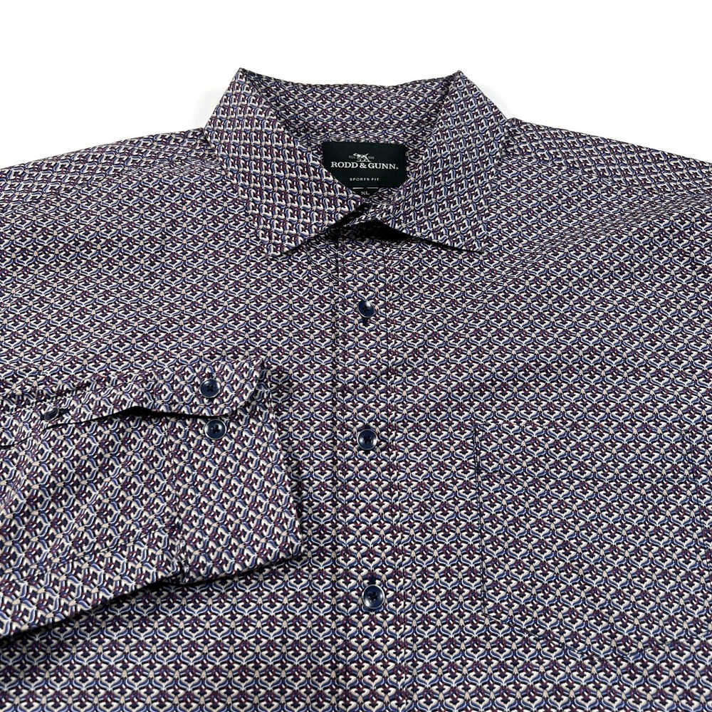 Rodd &‎ Gunn Mens XL Sports Fit Geometric Print Cotton Button Up Shirt LP2783